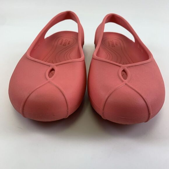 Crocs Olivia II Pink Coral Slingback Ballet Flat Slip On Round Toe Womens Size 9 - Picture 3 of 12